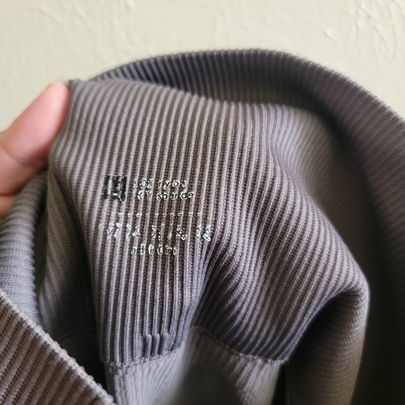 Gray  Wideband High Waist Topstitching Sports Athletic Leggings - Picture 4 of 4